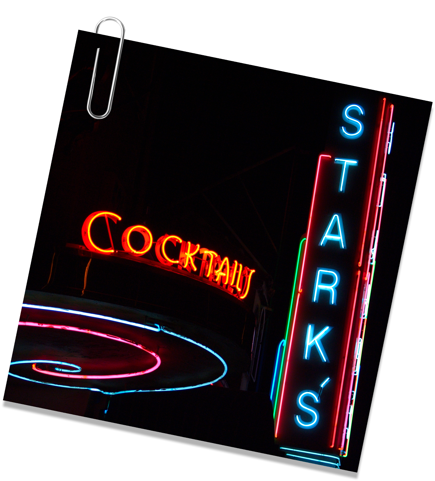 Photo of Cocktails and Stark's sign